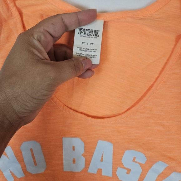 PINK Victorias Secret Womens Sz XS Neon Orange Tank Top No Basic Beaches - Picture 11 of 16